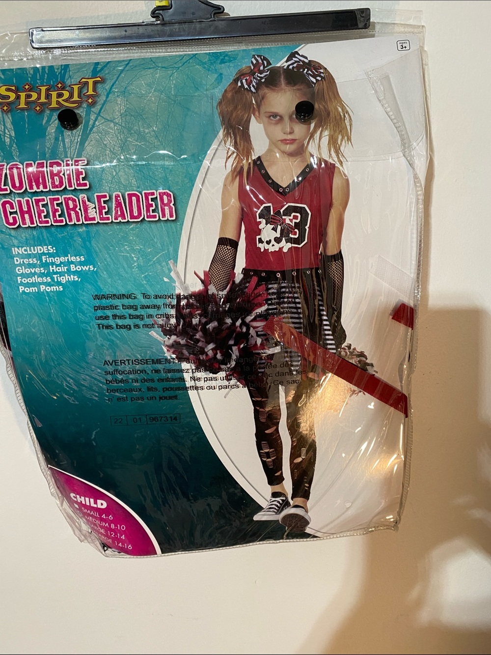 Spirit Kids Zombie Cheerleader Costume - Red, Black & White